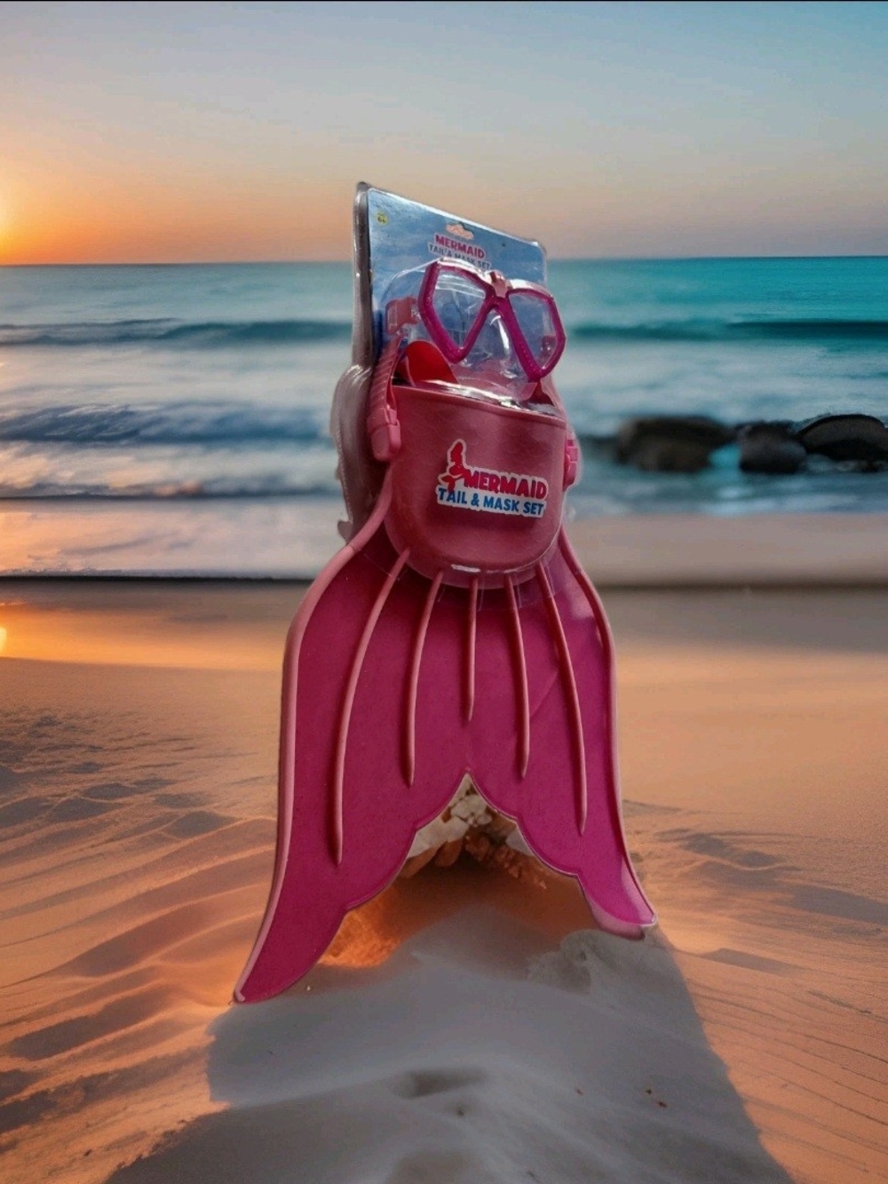 Mermaid Tail & Mask Set - Pink Kids Swim Set